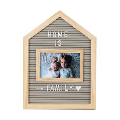 Portafoto & Bacheca con lettere Home formato 10x15 cm Grigio